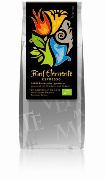 Picture of Fünf Elemente Espresso,  250g gemahlen, 100% Arabica M.H.D.: Ende März 2025